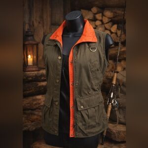 Ralph Lauren Reversible Utility Vest Olive Green / Orange Size M